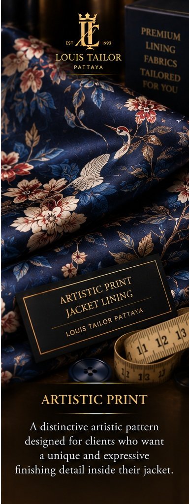 Artistic Printed Jacket Lining Fabric - Louis Tailor Pattaya