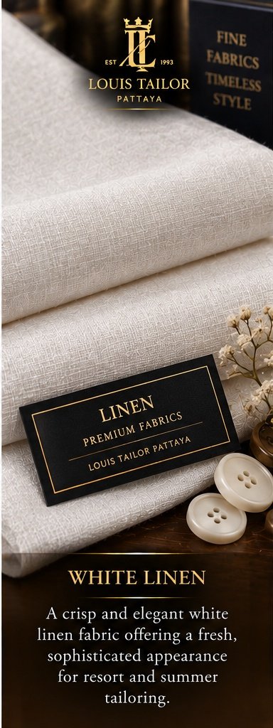 White Linen Suit and Jacket Fabric - Louis Tailor Pattaya