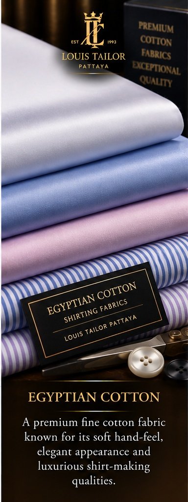 Egyptian Cotton Shirting Fabric - Louis Tailor Pattaya