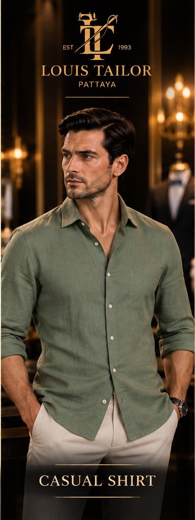 Bespoke casual shirt tailored in Pattaya