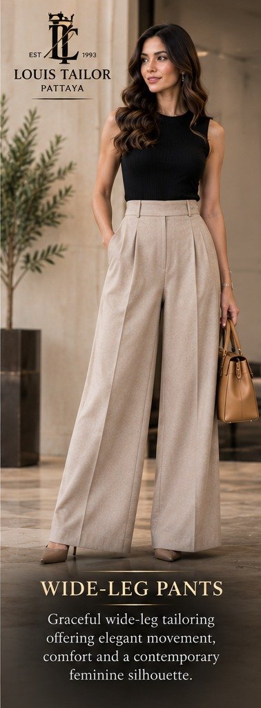 Wide Leg Pants for Women - Louis Tailor Pattaya